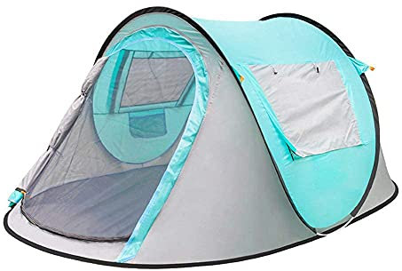 Camping Tent Tent Outdoor Double Camping Beach Waterproof And Windproof Pop-Up Simple Quick-Open Suitable For 3-4 People Portable