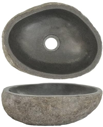 Willood Waschbecken Flussstein Naturstein Waschbecken Badezimmer Waschbecken Oval Waschbecken 29-38cm