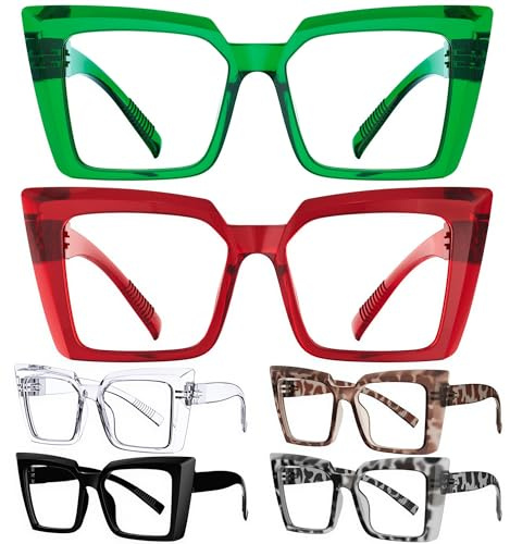 Eyekepper Lesebrille Damen 6er Set Groß Leicht Kunststoff Lesehilfe | Flexible Scharniere ohne Schrauben für Bücher, Zeitungen und Handarbeiten – Praktisches 6er Set für den täglichen Gebrauch