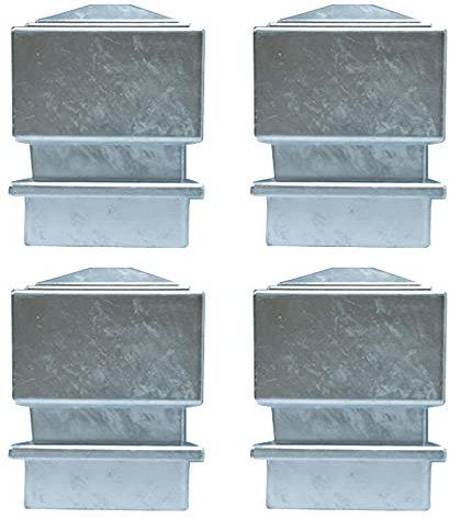 BPABDEITR Zaunpfostenkappen Dekorative Säule, 4er-Pack Pyramiden-Pfostenkappenabdeckungen aus Aluminium for nominelle Holzpfosten, Zäune, Holzpfosten von Decks oder Korridoren(140x140mm)