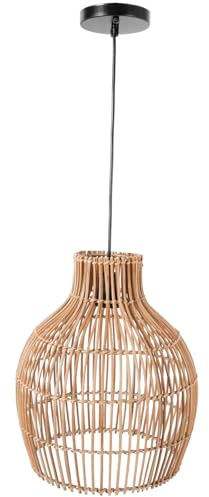 VIVANNO Deckenlampe Deckenleuchte Rattan PLAFON 30x35 cm beige natur