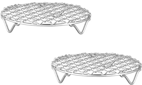 Edelstahl Gitter für Heißluftfritteuse, Rund Backgitter, 20cm, Kuchengitter Abkühlgitter, Airfryer Zubehör, Kuchengitter Abkühlgitter, Abdropfgitter Backen, Kuchenrost (1)