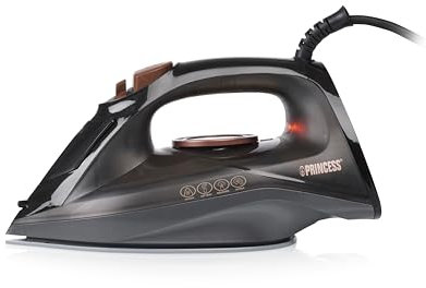 Princess Ferro da stiro a vapore - 2 600 W - Serbatoio acqua: 220 ml - Funzione autopulente - Piastra in ceramica - Vapore verticale - Vapore continuo 25 g/min - Getto di vapore 80 g/min - 322890