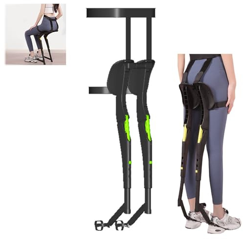 Wearable Invisible Chair Wearable chair Adjustable Chairless Lightweight Leg Brace Seat 400lbs Max Weight,Exoskeleton Human But Sturdy Portable Retractable Folding Telescoping for Outdoor Fi