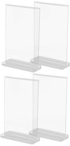 LALAFINA 4stücke Acryl Tischaufsteller Doppelseitiger Werbeaufsteller Für Menüs Und Schilder Transparent Für Restaurant Büro Hochzeit Und Events