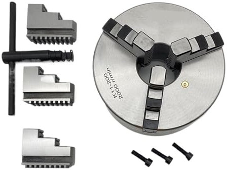 DAISHUJIE Drehfutter 200 MM Drehfutter Präzisions-Metallfutter Selbstzentrierendes Spannfutter 3 Backen K11-200 Rollfutter