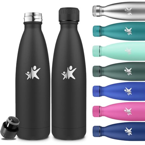 Grsta Thermosflasche 0,75 Liter, Trinkflasche Edelstahl, BPA-Frei, Trinkflaschen Auslaufsicher, 24h Kalt & 12h Warm, Wasserflasche Metall, Isolierflasche Doppelwandig, Flasche für Schule, Reisen,