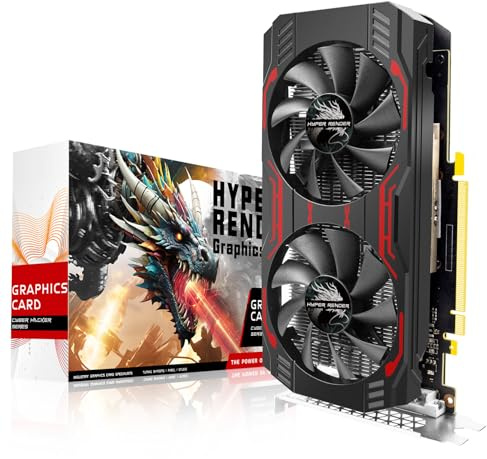 HyperRender GTX 1660 TI - Tarjeta gráfica de 6 GB, GDRR6, 192 bits, PCIE 3.0 x 16 para PC de juegos, tarjeta de video con ventiladores de congelación doble con puertos HDMI/DP/DVI para GPU de juegos