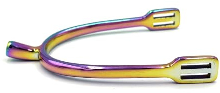 Equine Smile ES1075 Regenbogen Prince of Wales Reitsporen, Damen 25 mm | Spur Sporen Reiten Rainbow hochwertiger Edelstahl Damen Herren Reitsport Zubehör Boot Spurs