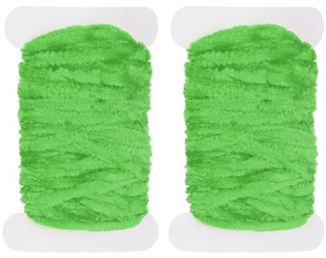 PATIKIL Legatura di mosche in ciniglia totale 10 m, confezione da 2 pezzi in rayon ciniglia materiali per la realizzazione di ami da pesca, jig, modelli di mosca, verde