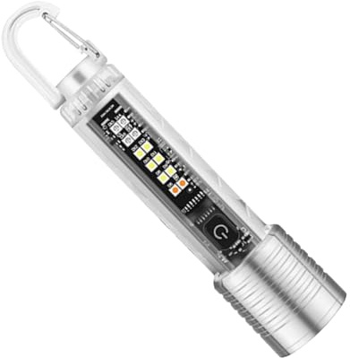Doiyislem Lampe Torche Porte-Clés - Lampe De Poche Lumineuse Portable Petite Avec Fonctions Multiples | Outils Extérieurs Pour Urgence Travail Sac À Main Hélicoptère