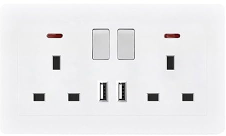 Prese a Muro | Prese Elettriche | Adattatore Estensione Doppia con 2 Porte Convertitore per Camera Ufficio Casa Bagno Esterno