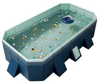 Inflatable Pool Swimming Pool Foldable Frame Paddling Pools Thickened Wear-Resistant Outdoor Non-Inflatable Summer Water Game For Family(Blue)