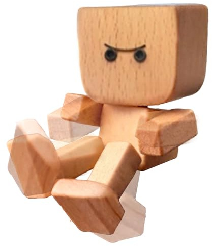 Figura de hombre de madera oscilante – Muñeca de pies temblores Decoraciones de tablero de instrumentos para coche, decoración divertida de interior para coche, oficina, hogar, salón, dormitorio