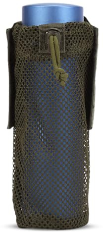 Faltbar Flaschentasche mit Kordelzug, Tactical Molle Wasserflasche Beutel faltbar Mesh Flaschenhalter, Bierhalter Gürtel für Reisen Angeln Jagd Wandern