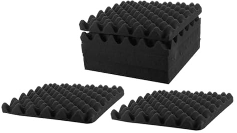 NOLITOY 8Pcs Self-adhesive Soundproofing Panels High-density Acoustic Wall Insulation for Bedroom Studio Office Sound Absorption and Noise Reduction