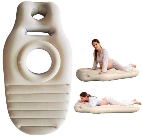 Wxeadu Cuscino Gonfiabile per la Gravidanza, Tappetino da Yoga per Donne Incinte, Cuscino per Maternità con Foro per La Pancia, Supporto per Il Pancione, Supporto del Corpo Intero per Dormire