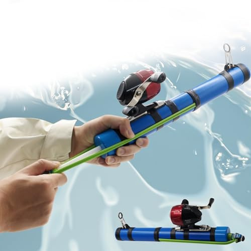 SUFFUSE Fishing Rod, Compact Catapult Fishing Pole, Portable Freshwater and Saltwater Fishing Lures Suitable for Outdoor Hunting and Traveling-Package C