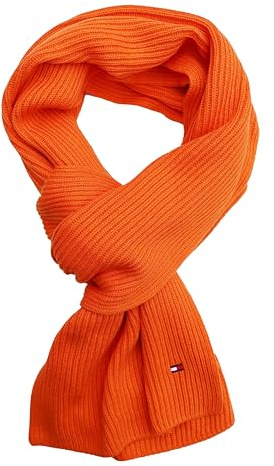 Tommy Hilfiger Schal Strickschal Cotton Cashmere Scarf Orange Thunder