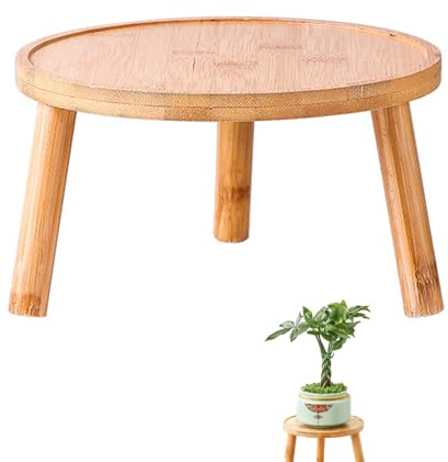 YANJIY Pflanzenhocker Holz Klein, Hocker Holz Für Blumen, Topfpflanzenständer, Blumentopf Basishalter Rund, Blumenbank Für Innen Fensterbank, Blumenhocker Deko Für Indoor, Outdoor (16 x 10 cm)
