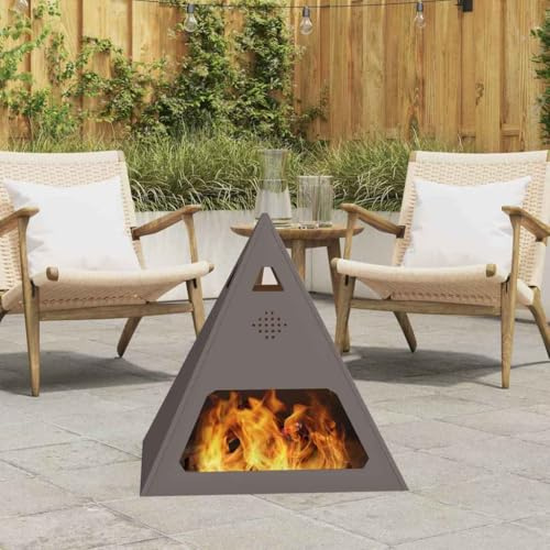 Fire Pit - Camino da fuoco in acciaio, 50 x 50 x 51 cm, per campeggio, giardino e terrazza, facile da mantenere