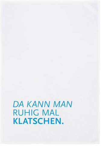 17;30 Geschirrtücher aus 100% Bio-Baumwolle – Küchentücher für Küche & Haushalt – „Da kann man ruhig mal klatschen“, 50 x 70 cm