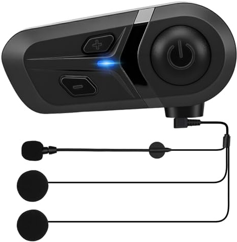 Yosoo Health Gear Motorcycle Helmet Speakers, Super Long Battery Life, Motorbike Headset, IP67 Motorcycle Headphones, Hands-Free Call Music GPS Fast Charging Noise Cancellation, Single Person Use