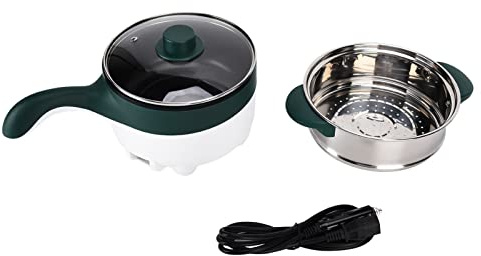 Olla Eléctrica Multifuncional 2L 12V, Acero Inoxidable, Antiseca, Vaporera para Coche y Cocina - Diseño Compacto, Protección Contra Sobrecalentamiento, Ideal para Familia y Viaje