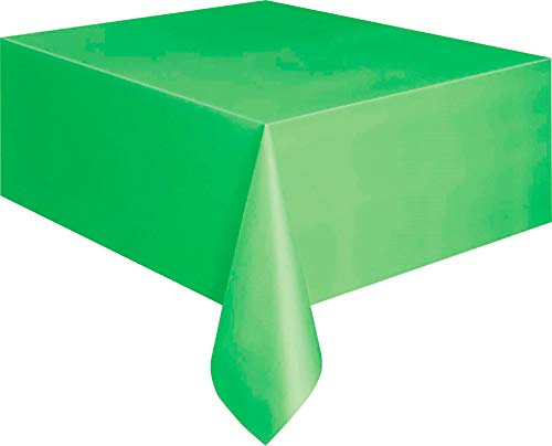 Solid Lime Green Rectangular Plastic Table Cover (137cm x 274cm) 1 Count - Elegant & Durable Tablecloth for Parties, Events, and Home Use