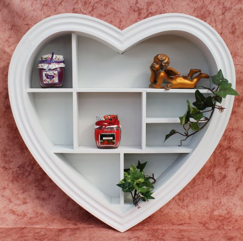 Setzkasten Herz 15K050 aus Holz 40 cm Wandregal Sammlervitrine Schaukasten Regal