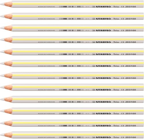 STABILO - Dreikant-Buntstift - Trio dick - 12er Pack - weiß