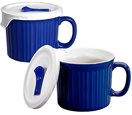 CorningWare Pop-Ins 20oz Blueberry Meal Mugs with Vented Lids (2-Pack)