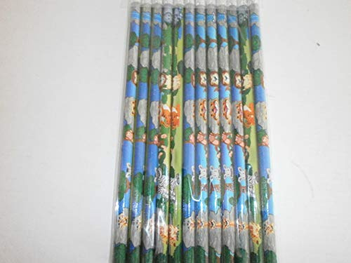 Schnooridoo 12 x Bleistifte wilde Tiere Dschungel Kindergeburtstag Mitbringsel Give Away