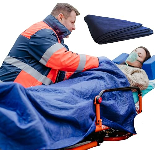 Tiga-Med 10 stycken patientfilt/engångsfilt med polyesterbomullsbomullsstoppning, 200 g, 110 x 190 cm, räddningstäcke hundfilt campingfilt