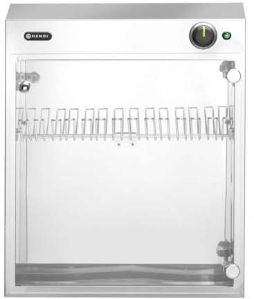 HENDI UV Sterilisator, UV-Licht Sterilisator, kapazität für 14 Messer, für Sterilisieren von Messern, 230V, 25W, 510x160(H) x610mm, Plexiglas (PMMA), Edelstahl
