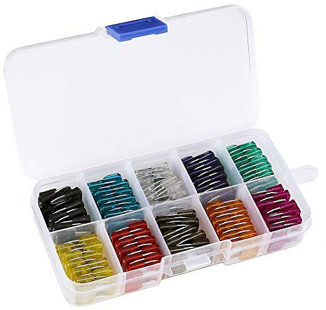 120pcs Mini Car Fuses Assortment Blade Fuse for Auto Car Truck with Storage Case 2A 3A 5A 7.5A 10A 15A 20A 25A 30A 35A Car Boat SUV Automotive Replacement Fuses Puller