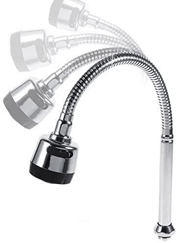Kitchen Sink Faucet with Flexible Pipe, 304 Stainless Steel Swivel Spout, Single Handle
