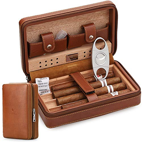 Time C Club Tragbare Reise-Zigarettenetui, Zigarrenschneider, Zigarren-Humidor mit Zigarrenschneider und Luftbefeuchter, Trauzeugen-Geschenk, Geburtstagsgeschenk