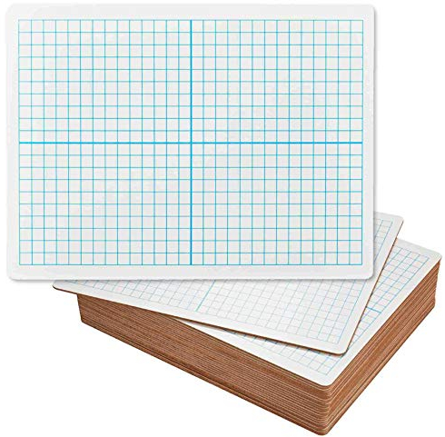 Dry Erase Lapboards med rutnätslinjer – paket med 25 graph whiteboard set – 9 x 12 – ensidig elev – förbättra barnens klassrumsinlärning med bärbara vita tavlor