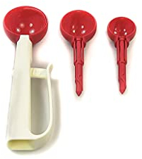 Tupperware Portionierer PortionsART weiß Pastellrot Messlöffel Löffel 37743