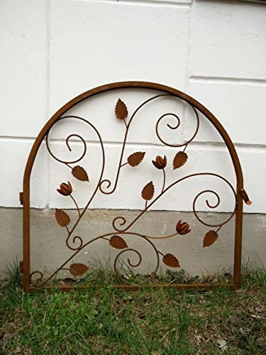Zen Man Edelrost Tür für Rosenbogen, für Garten aus Metall Tür für RosenhilfeRost Rankhilfe Spalier Rosen H102*97cm