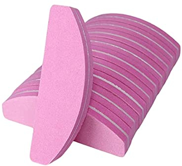 REQAG 10 Pièces Bloc Polissoir Ongles Polissoir a Ongle en Gel Acrylique Naturel Grain 100/180 éponge pour Vernis à Ongles, Buffer Ongles de ponçage Rose