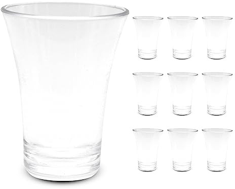 DOJA Barcelona | Vaso Chupito Plastico | 4 cl | Pack 9 | Vasitos Chupito Plastico Policarbonato | Chupitos de Plastico Duro Reutilizable | Chupito Desechables para Aperitivos, Cafe, Licor