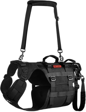 OneTigris Dog Lift Harness for Large Dogs, Dog Hip Support Brace, Full Body Lifter with Handles Invictus Multifunctional Mobility Assistance Vest for Back Legs (Black, Large)