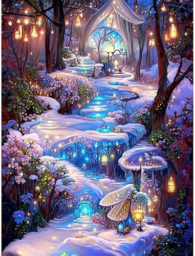 Woplagyreat Diamond Painting Erwachsene Diamant Bilder Dimondpaintin Blumen 5d Landschaft Diamanten Crystal Art Rahmen 70x40 Groß Deko Wohnzimmer Wanddeko Schlafzimmer Pflanzen Aesthetic Traumland