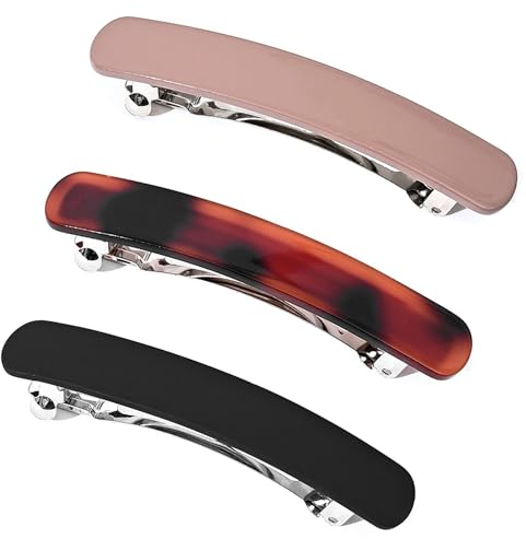 3 Stücke Haarspangen Damen Mittel Französische Haarspange Vintage Automatisch Haarspangen Für Dünnes Feines Haar
