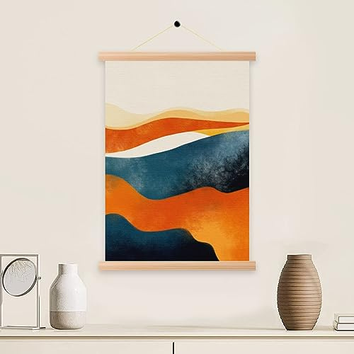 Magnetisch Posterschiene, Magnetische Posterrahmen Mit Lanyard, Magnet Magnetische Holz Poster Aufhänger, Holz Posterleiste, Posterleiste Posterleisten Posterschiene für Wandbilder (Buche 41cm)