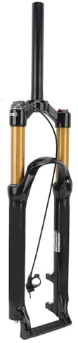 Tbest Forcella Ammortizzata MTB 29 Pollici Forcella Bici Forcella Anteriore Mountain Bike Ammortizzatore Dorato Sterzo Dritto Blocco Remoto Forcella Anteriore Parti Bici per XC AM
