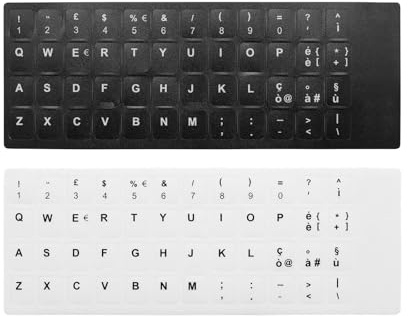 EMSea 6 Stück Tastatur Aufkleber Italienische Layout-Konvertierung Ersatz Aufkleber mit Weißen und Schwarzen Buchstaben Geeignet für Jede Standard-Tastatur Laptop-Tastatur