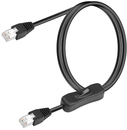 SinLoon Cat6 Ethernet Kabel mit Ein/Aus Schalter 304, Internet Netzwerkkabel RJ45 Stecker auf Stecker, High Speed Kabel Kompatibel mit PC, Laptop, Router, Switch